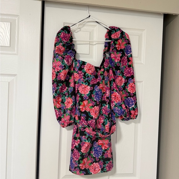 Zara Floral Mini Dress - Pink and Blue - Picture 5 of 6